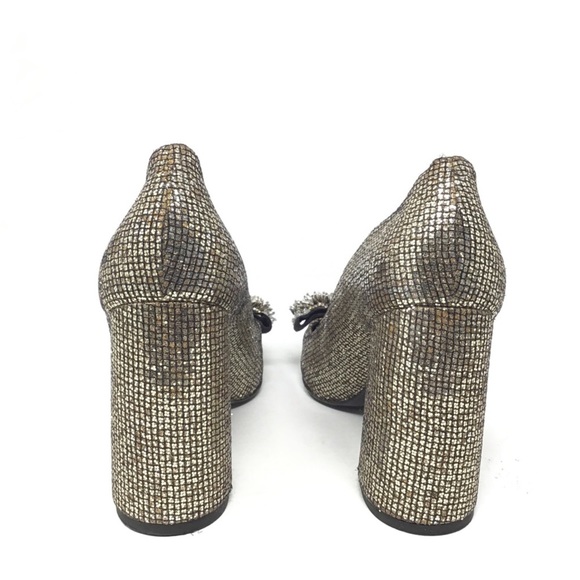 STRATEGIA GOLD HEELS WITH EMBELLISHED BUCKLE - Picture 5 of 7